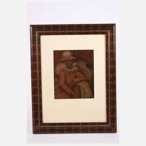 H. Popp, Junge Frau mit Hut und Ratte