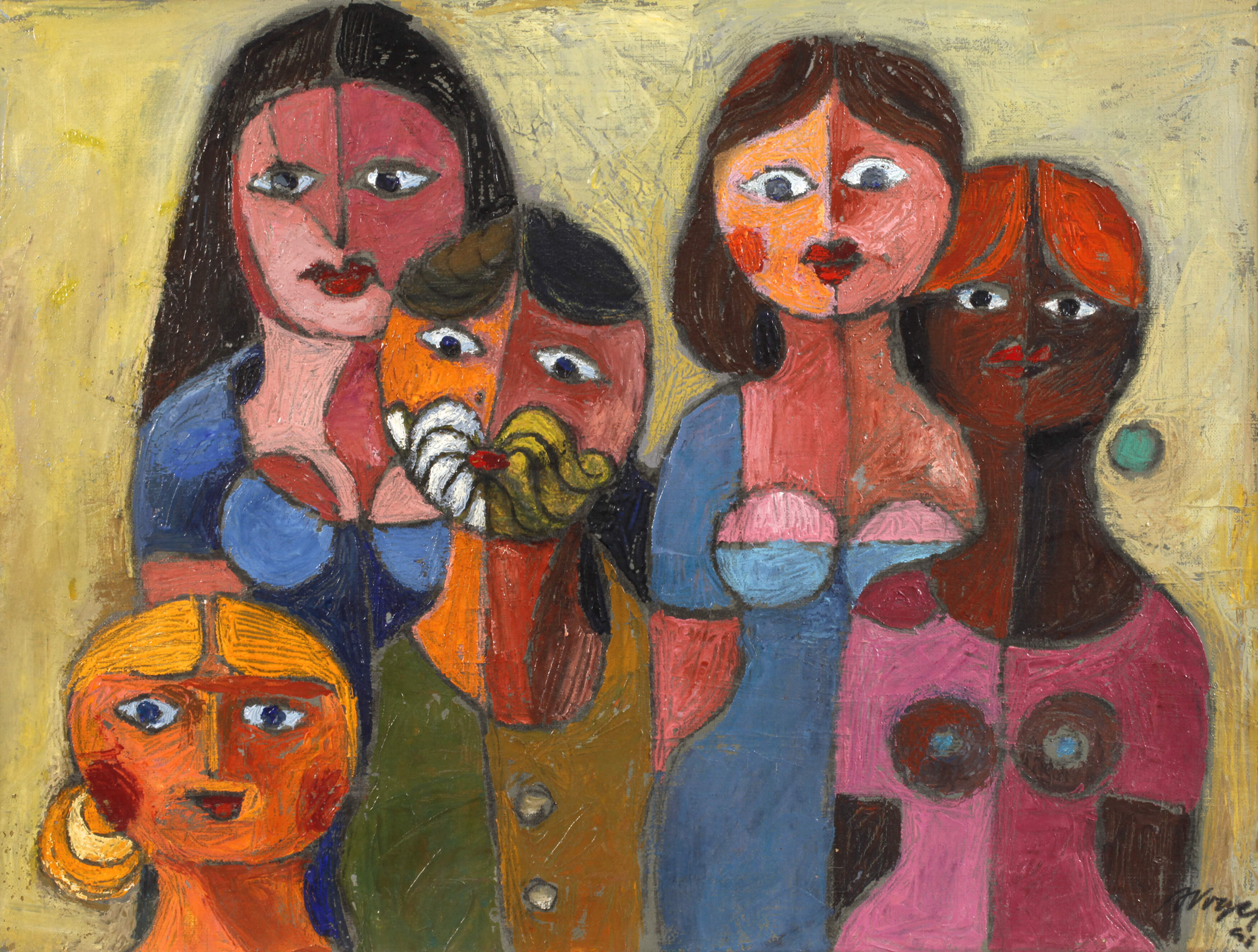 Alfred Vogel, attr., Modernes Gruppenportrait