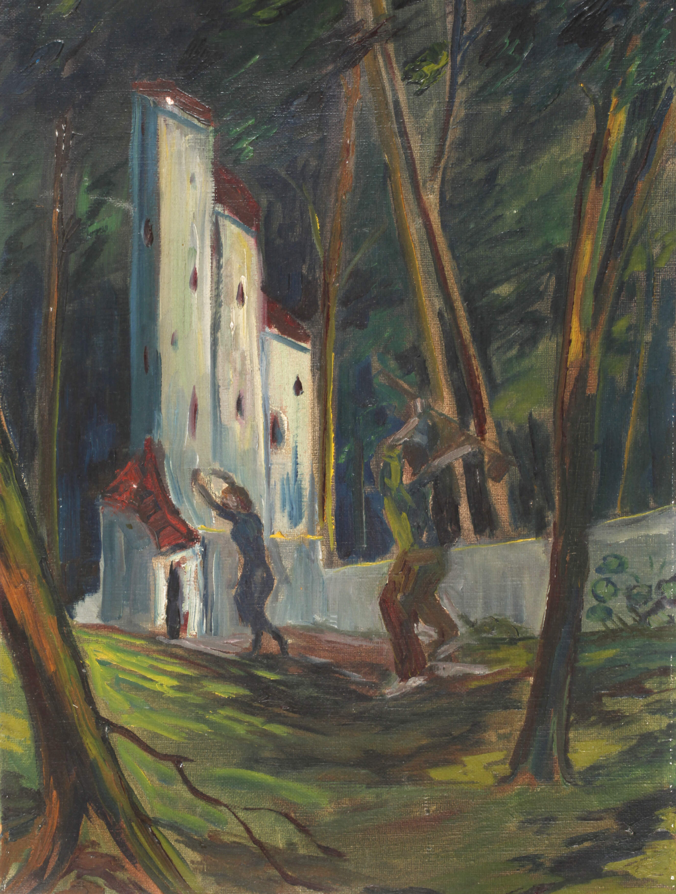 Dramatische Szene im Wald