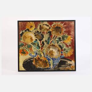 Expressives Sonnenblumenstillleben