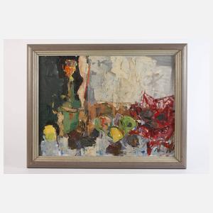 Arnold Fritz, Früchtestillleben mit Weinflasche