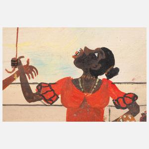 Heitor dos Prazeres, attr., Tänzer am Strand