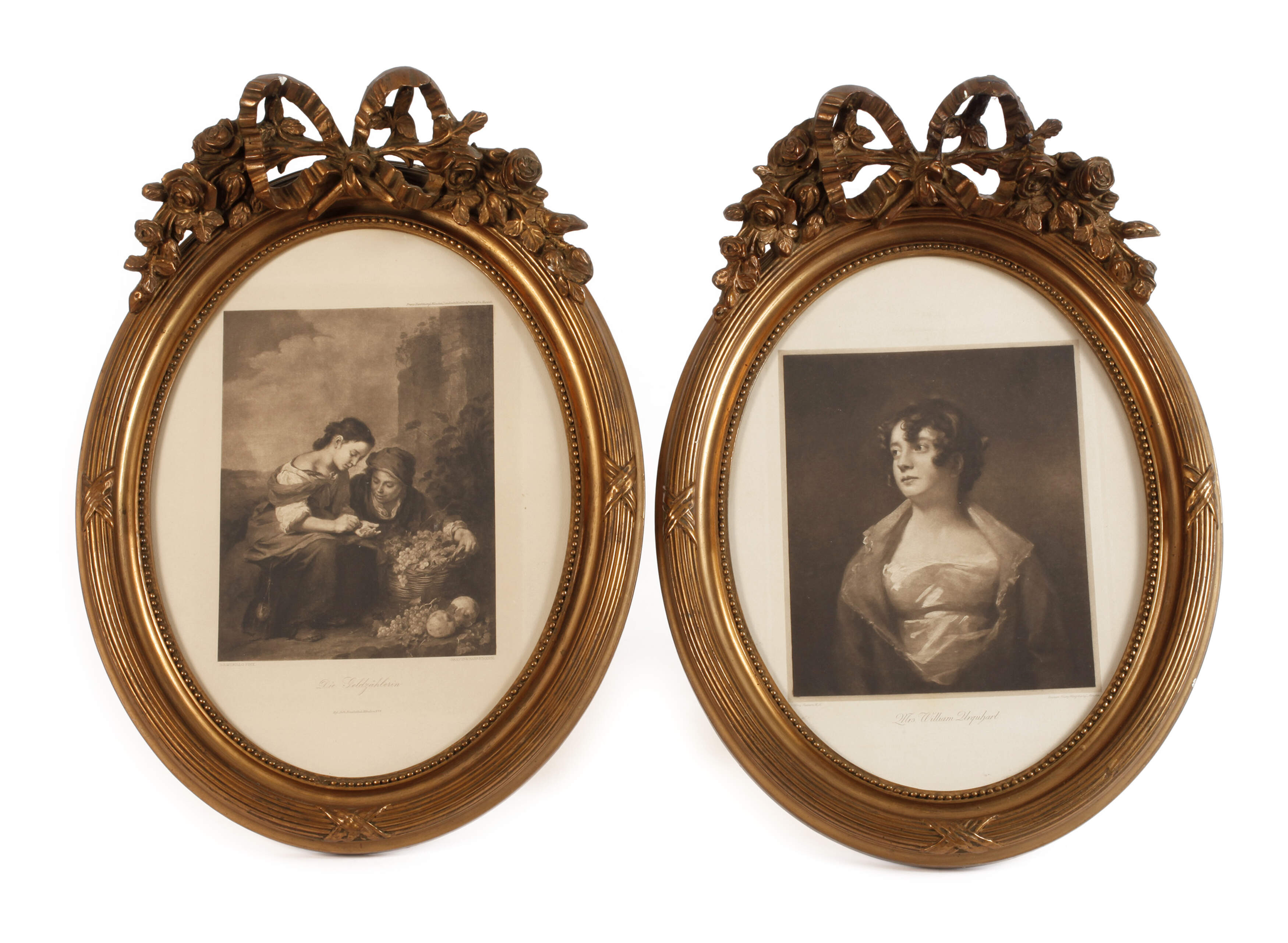 Paar Ovalrahmen Neoklassizismus