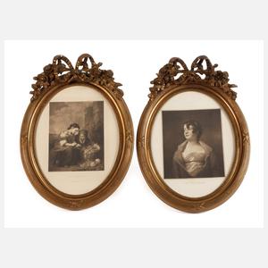 Paar Ovalrahmen Neoklassizismus