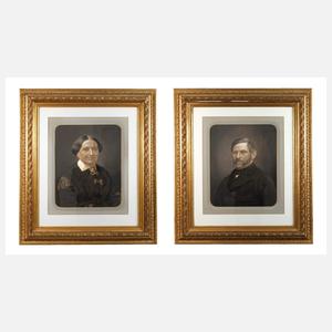 Paar große Goldstuckleisten Spätbiedermeier