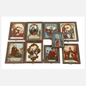 Konvolut Hinterglasmalereien