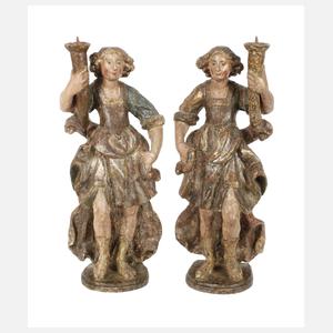 Paar barocke Leuchterengel