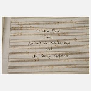 Drei handgeschriebene Notenhefte Terzio Campana