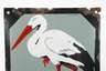 Emailleschild Storch Maccaroni