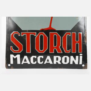 Emailleschild Storch Maccaroni