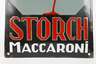Emailleschild Storch Maccaroni