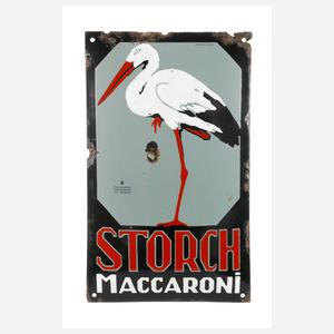 Emailleschild Storch Maccaroni