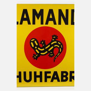 Emailleschild Salamander