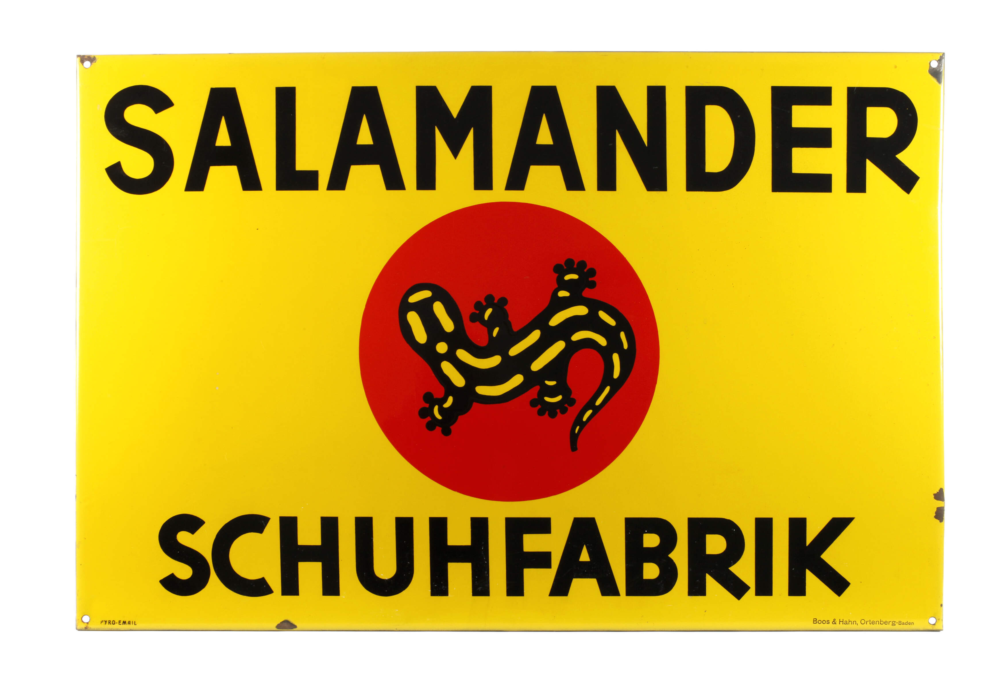 Emailleschild Salamander