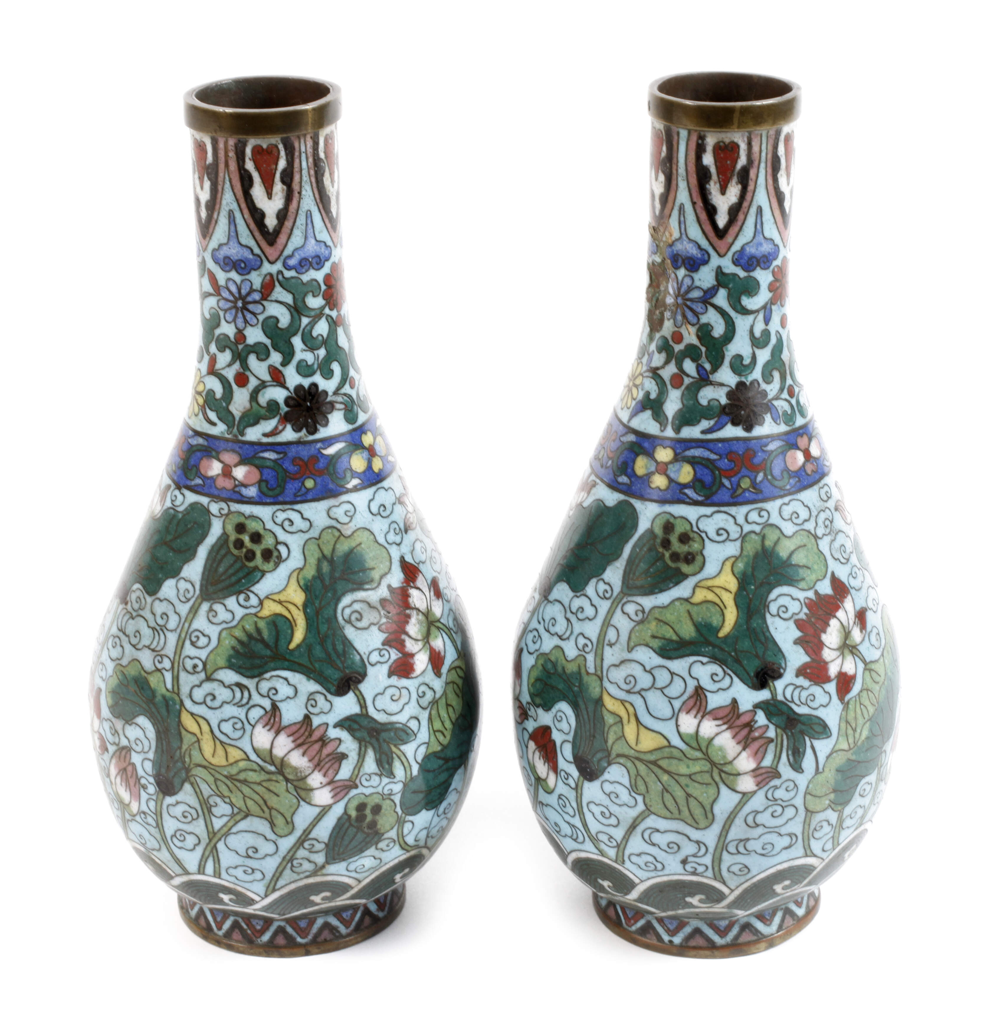 Paar Cloisonnévasen China