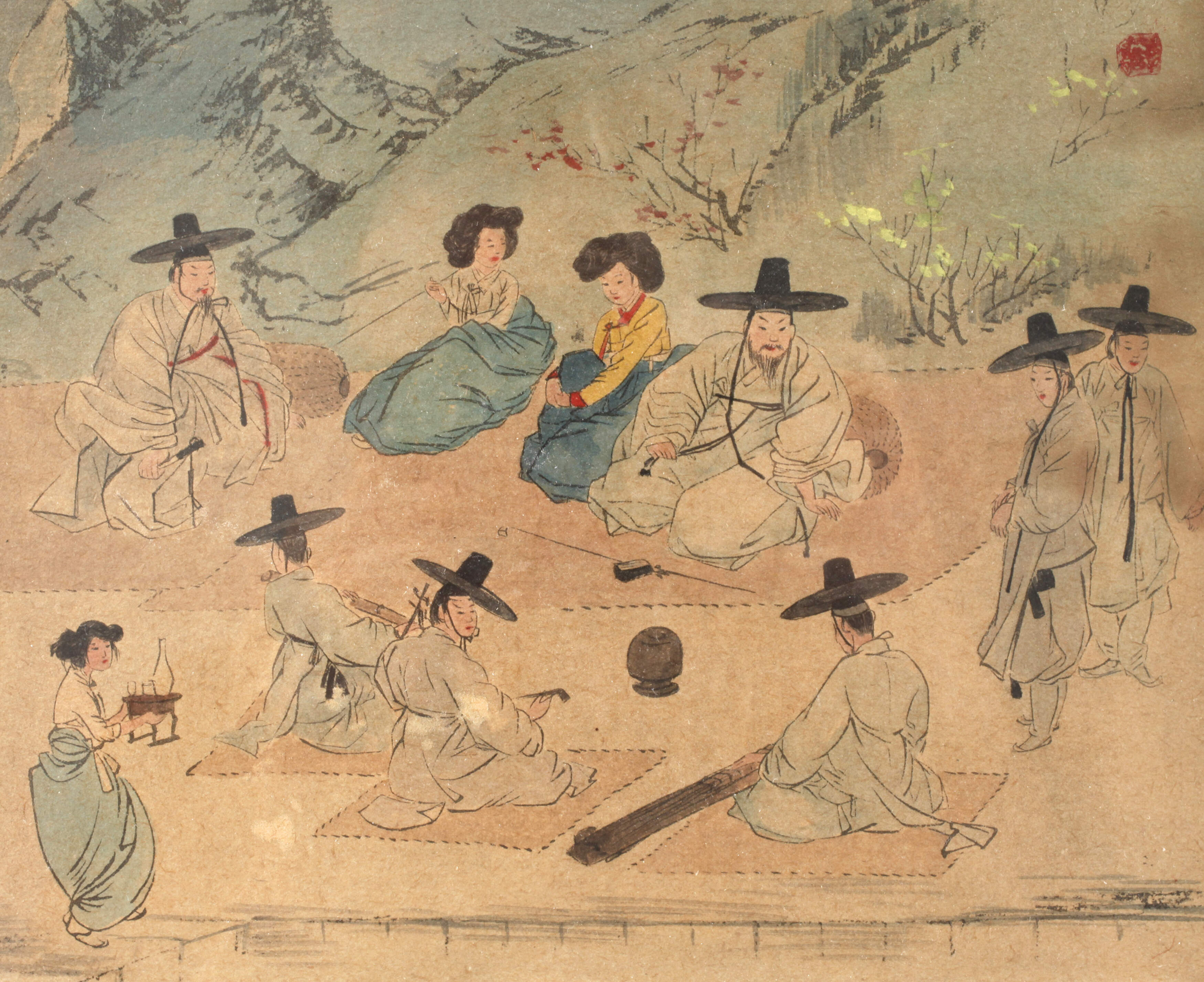 Aquarellierter Holzschnitt