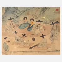 Aquarellierter Holzschnitt111