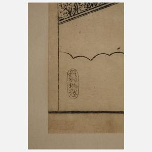 Vier japanische Holzschnitte