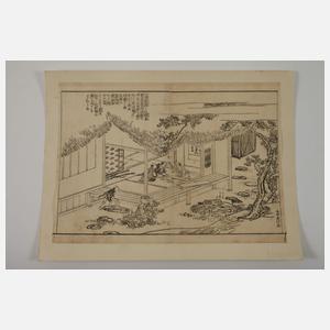 Vier japanische Holzschnitte