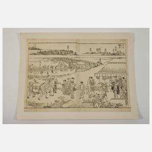 Vier japanische Holzschnitte