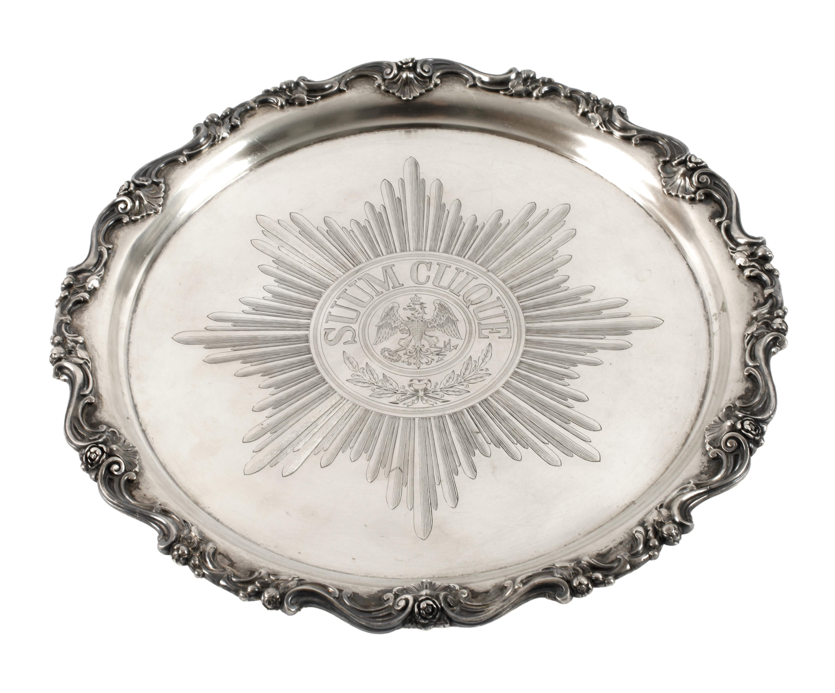 Silber-Offizierstablett Garde Preußen