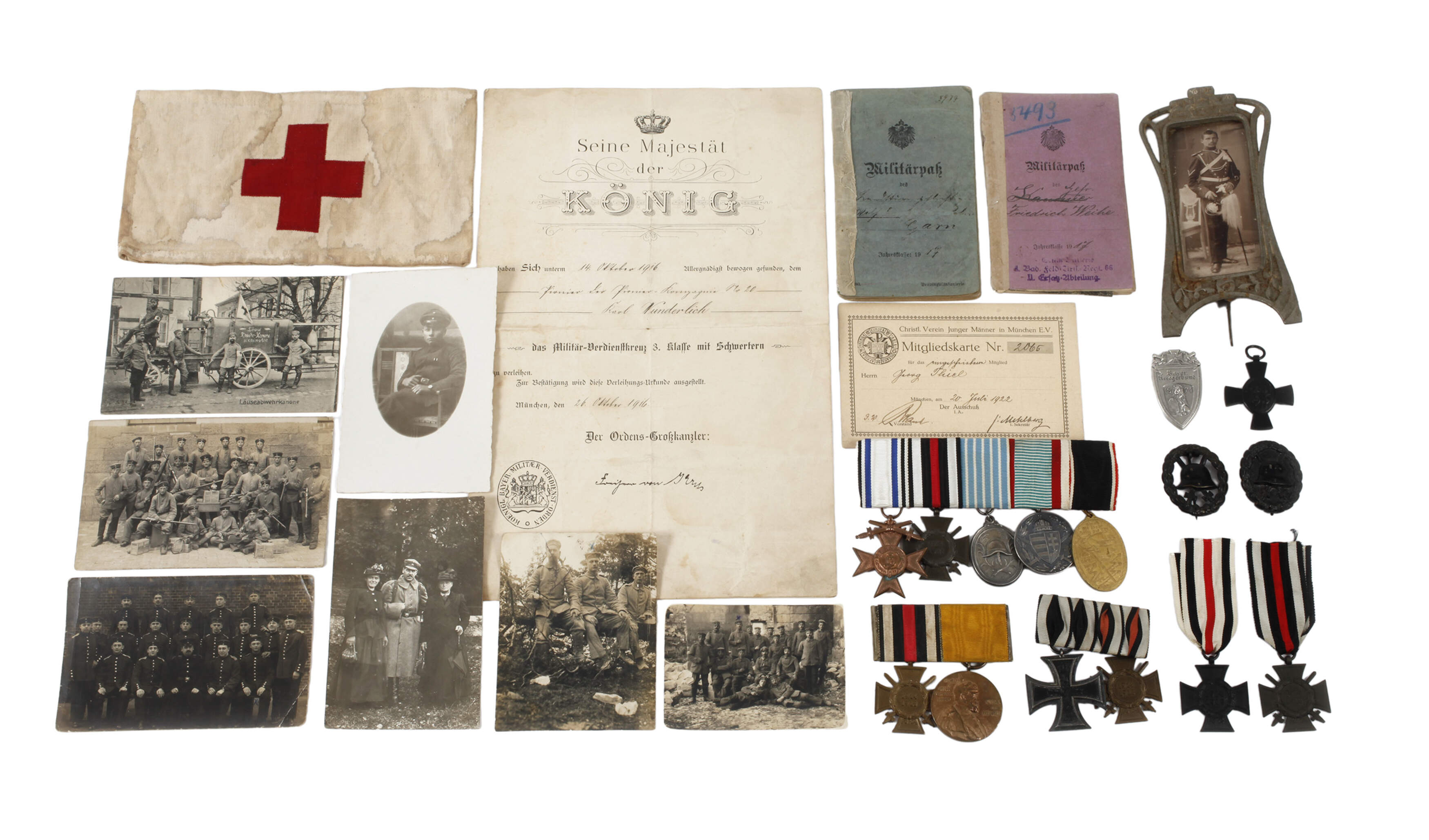 Großes Konvolut Orden und Urkunden 1. Weltkrieg