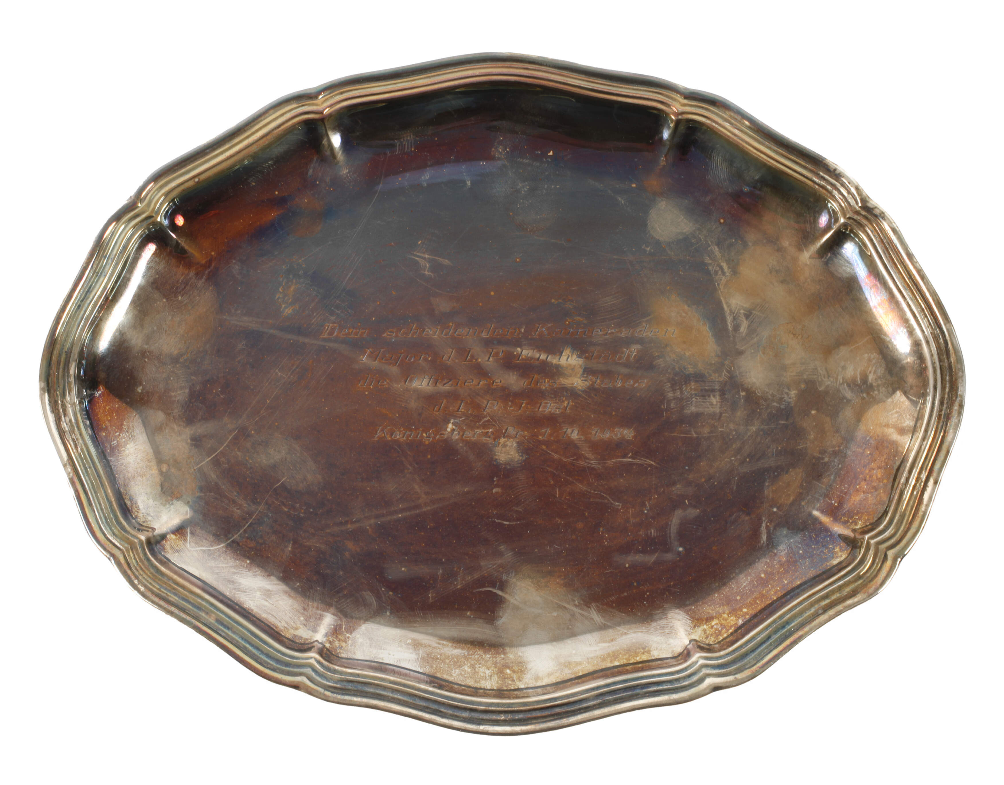 Silbertablett Königsberg als Abschiedsgeschenk