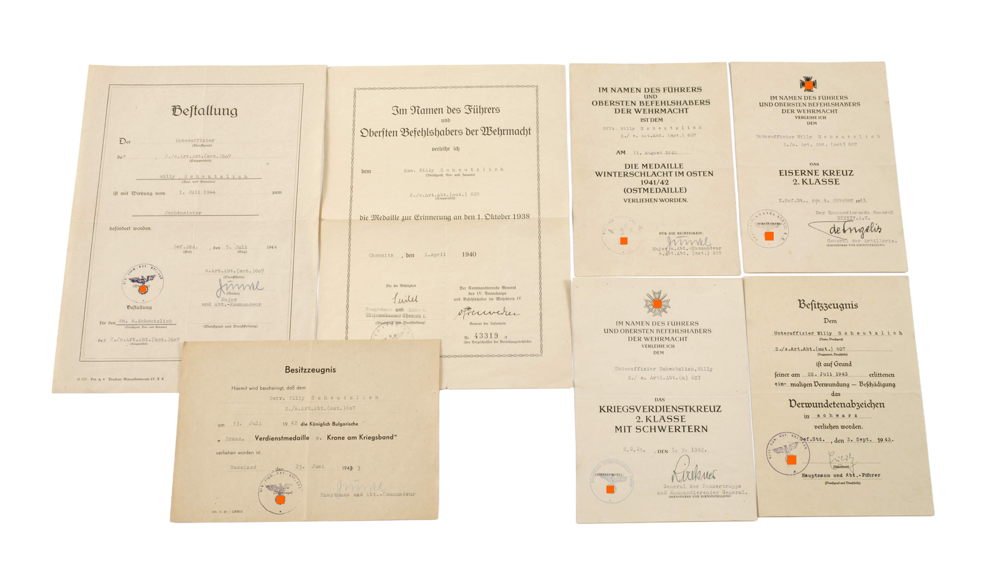 Urkundennachlass 2. Weltkrieg