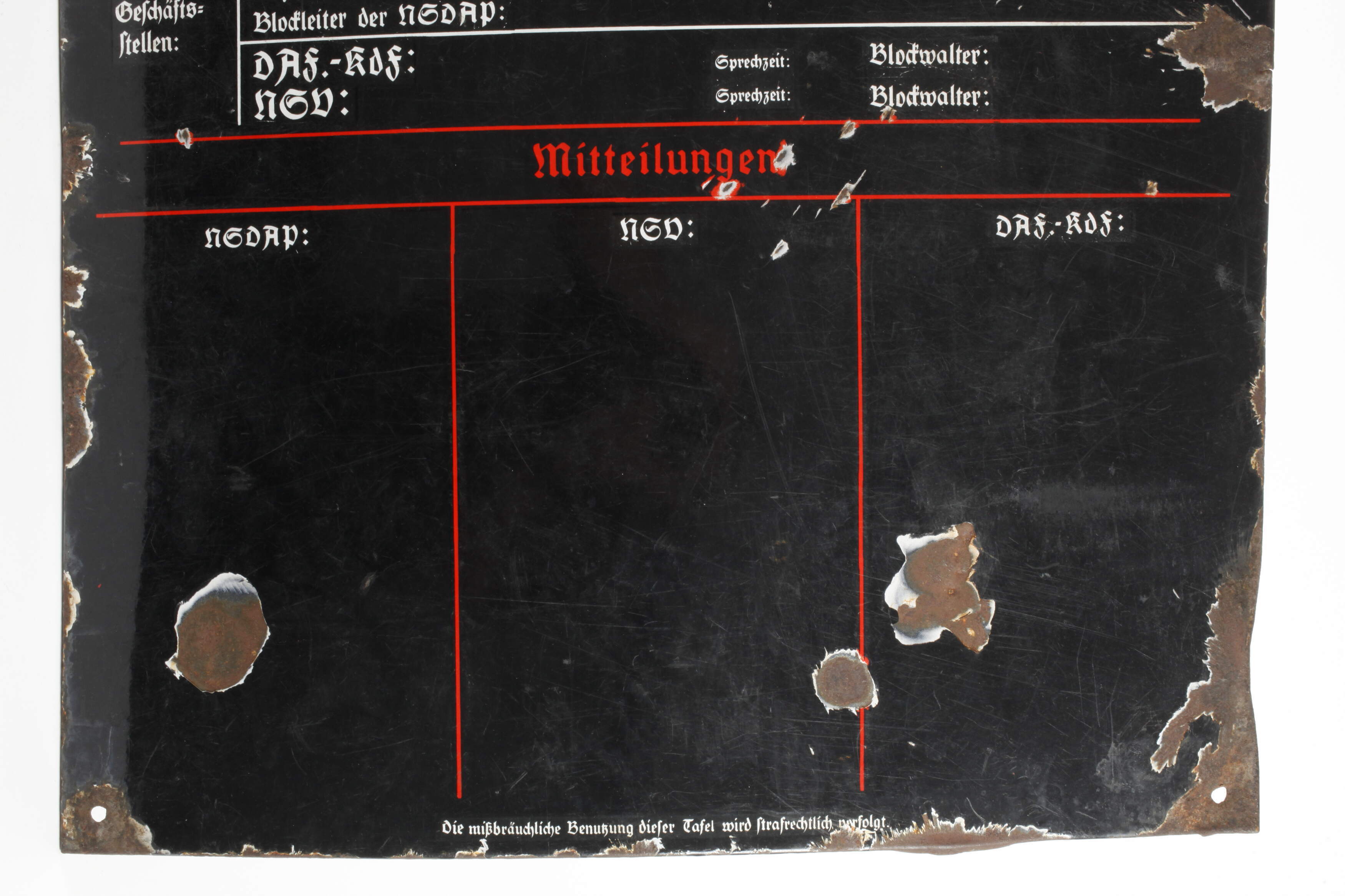 Emailleschild 3. Reich
