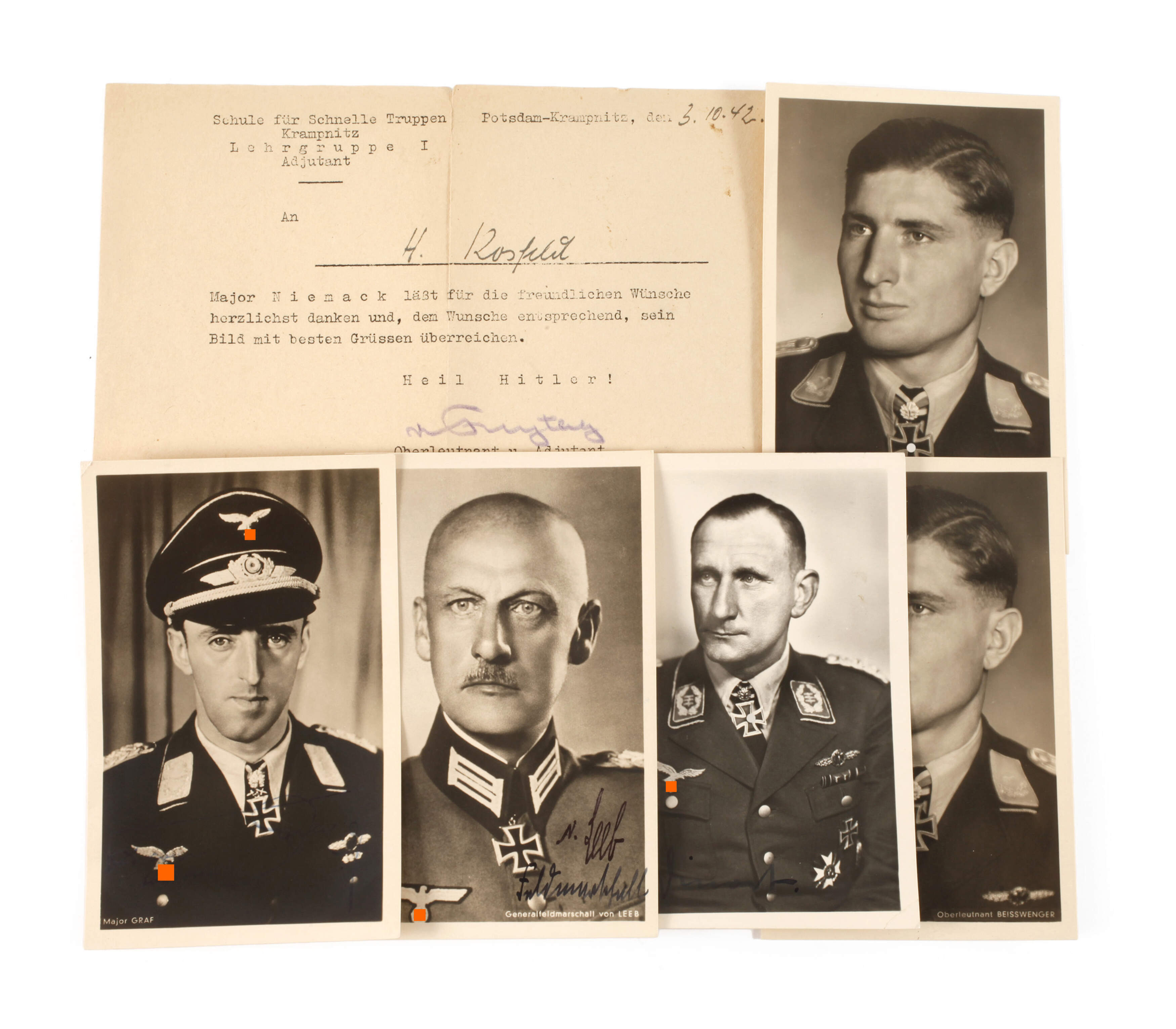 Konvolut Autographen Ritterkreuzträger