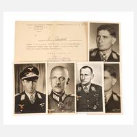 Konvolut Autographen Ritterkreuzträger111