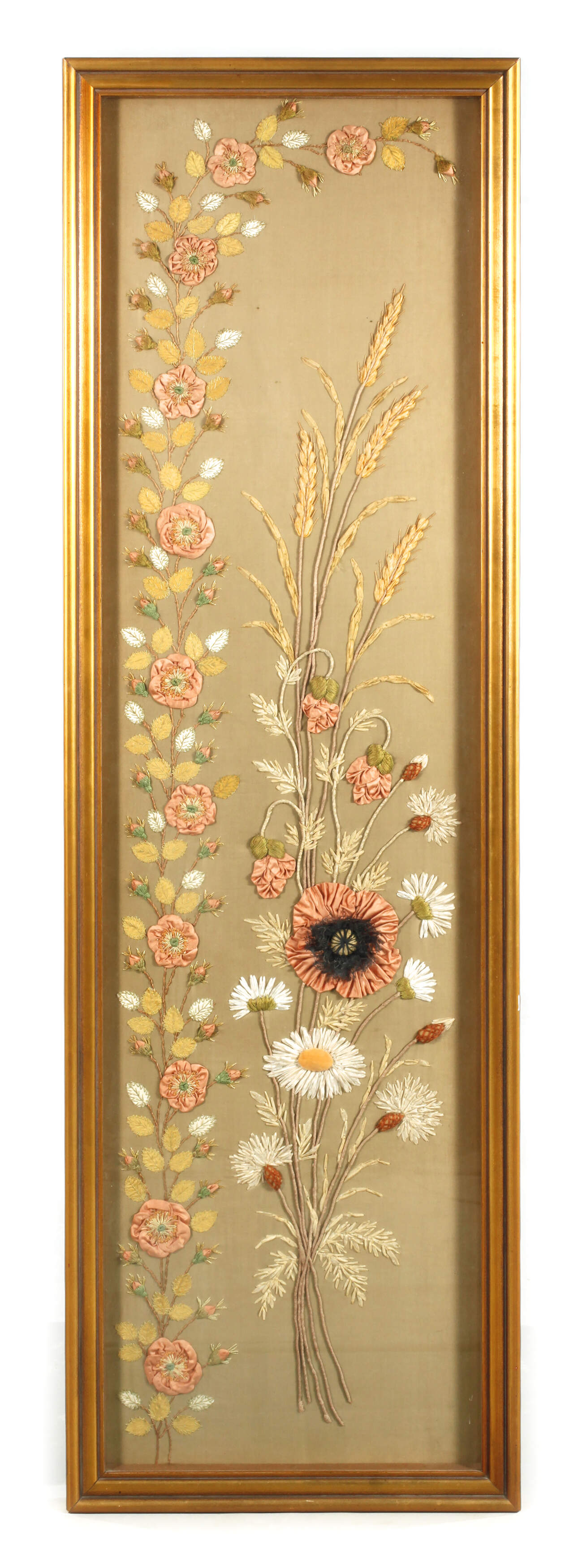 Große Seidenstickerei Jugendstil