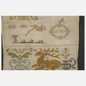 Langes barockes Stickmustertuch