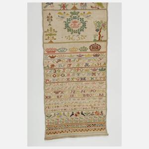 Langes barockes Stickmustertuch