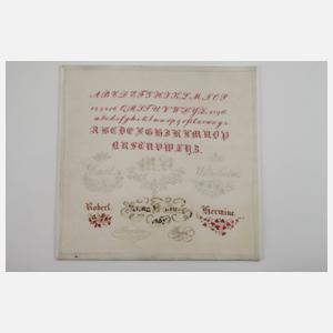 Drei Stickmustertücher Sachsen