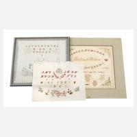 Drei Stickmustertücher Sachsen111