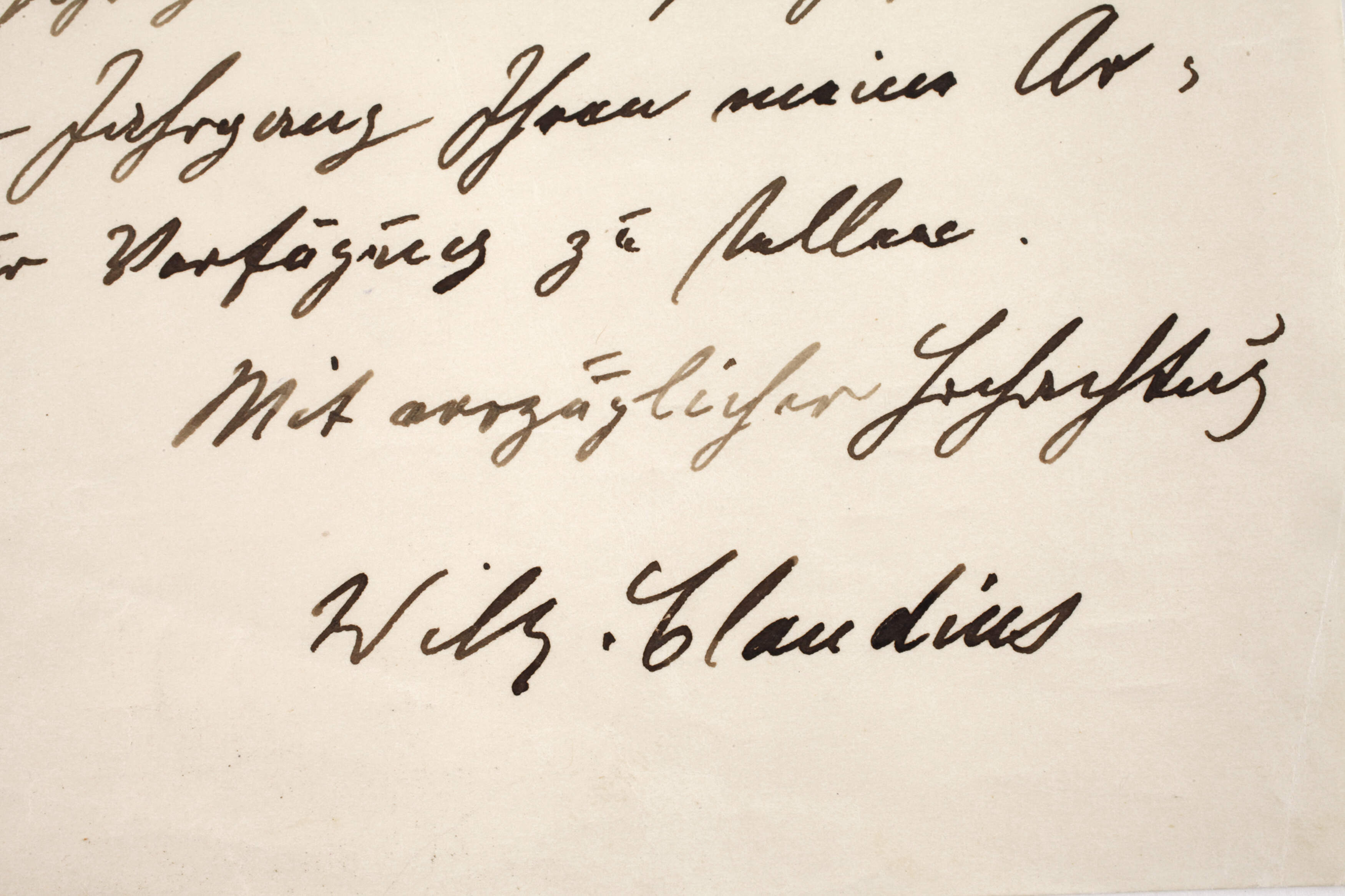 Autograph Wilhelm Claudius