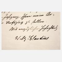 Autograph Wilhelm Claudius111