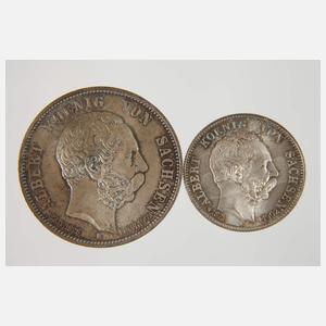 Zwei Silbermünzen Sachsen