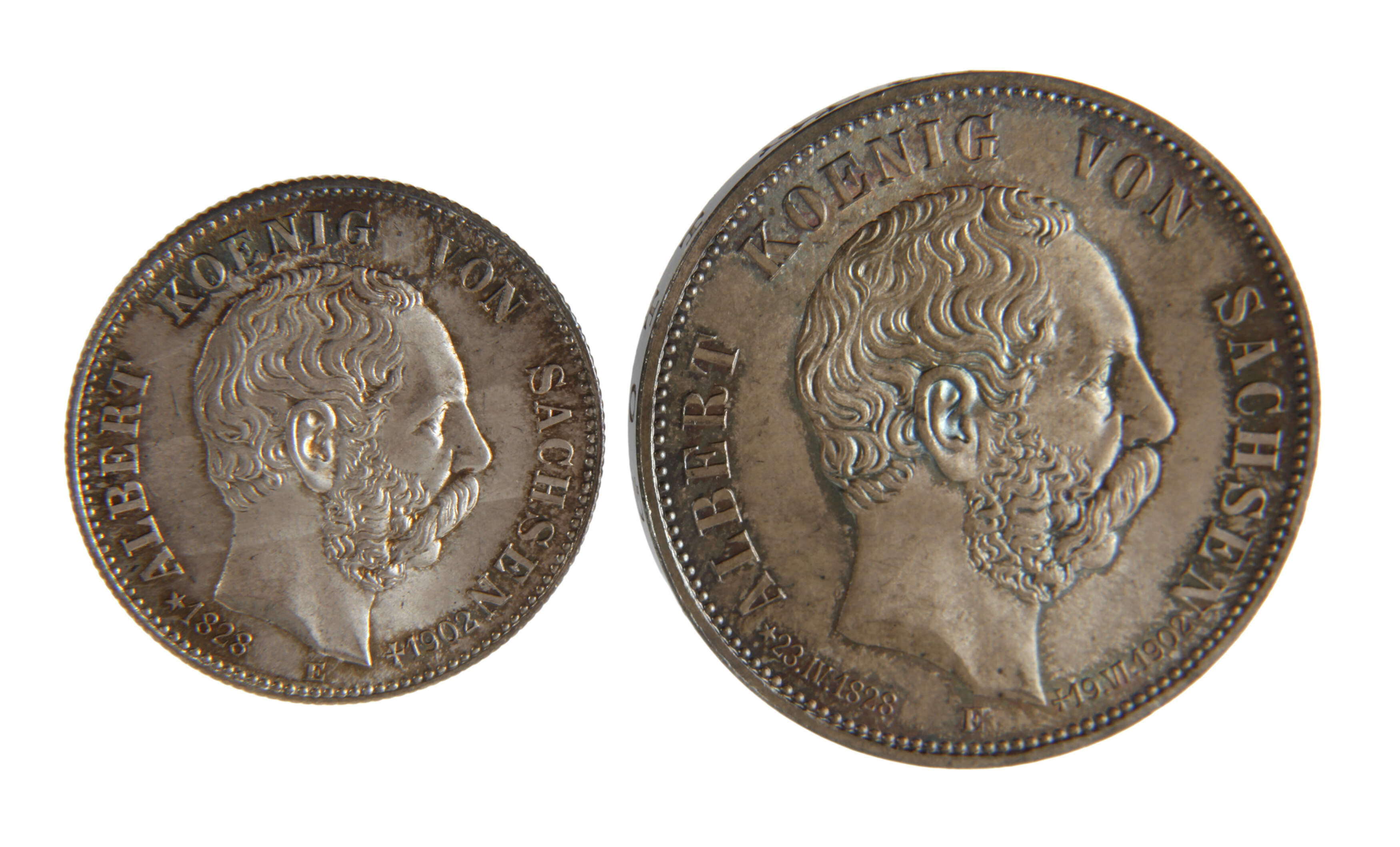 Zwei Silbermünzen Sachsen