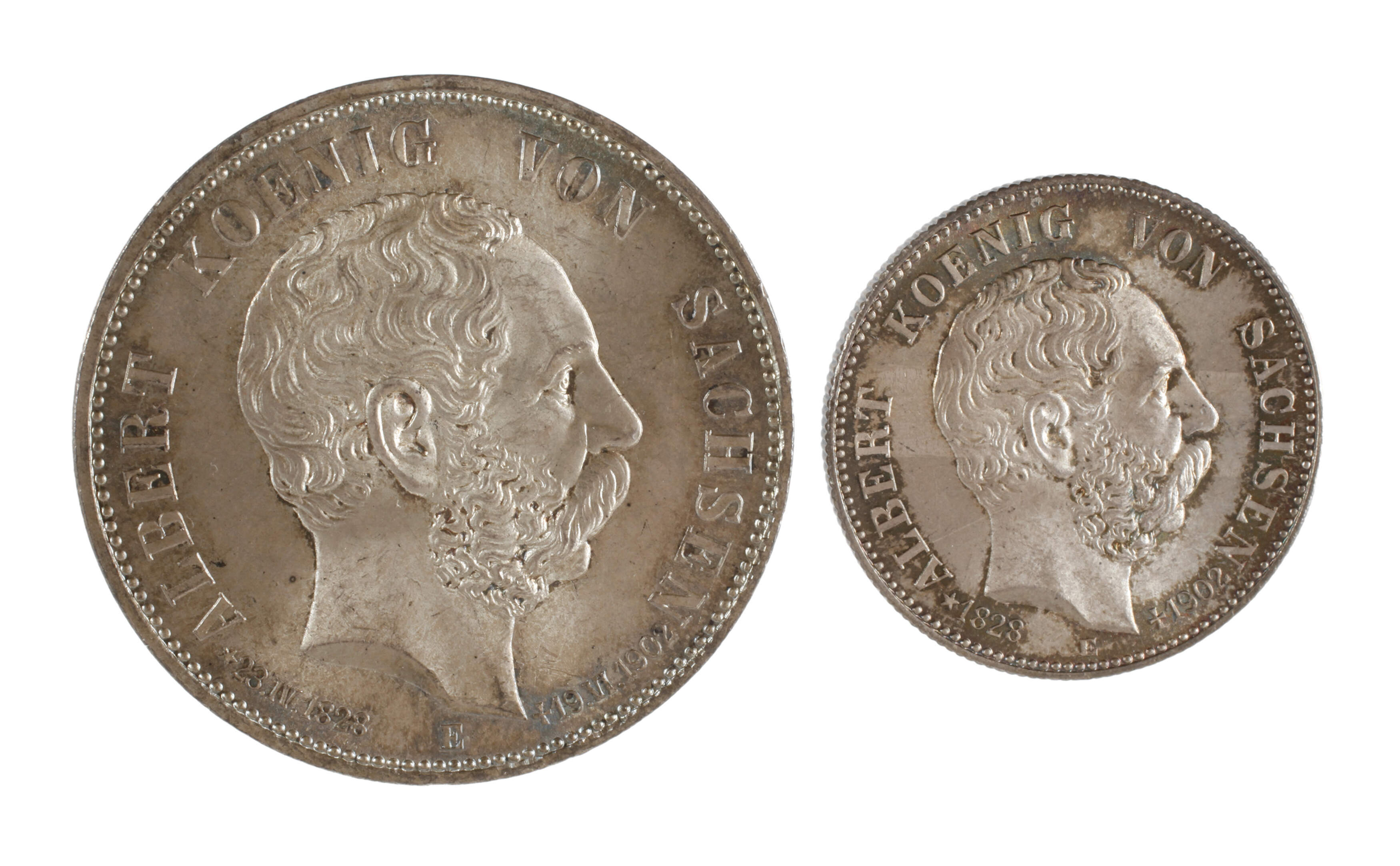 Zwei Silbermünzen Sachsen