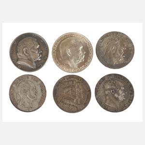 Konvolut Silbermünzen und -medaillen Preußen