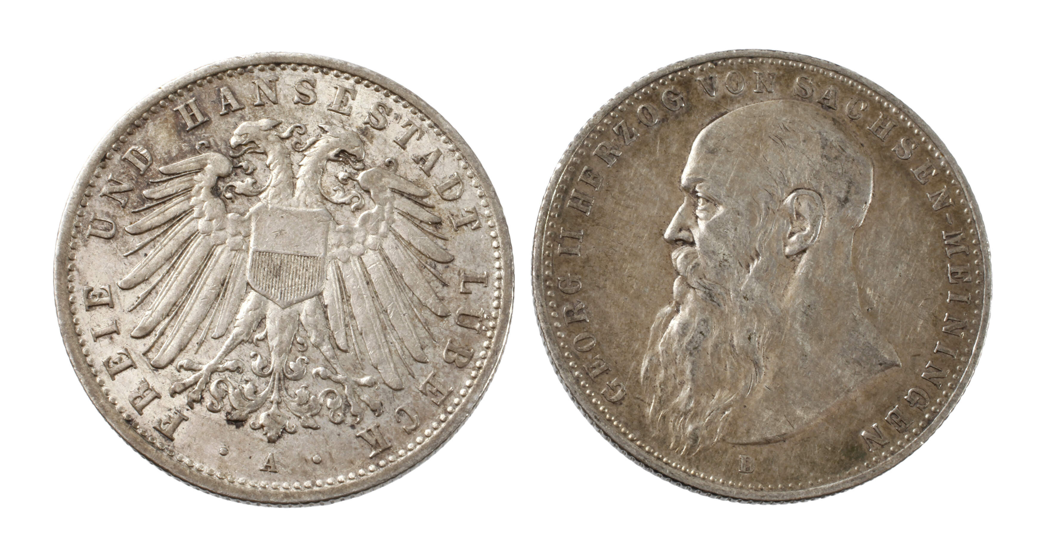 Zwei Silbermünzen Kaiserreich