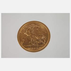 1 Sovereign Gold England