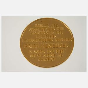 Goldmedaille Staatsbesuch Erich Honecker in Linz