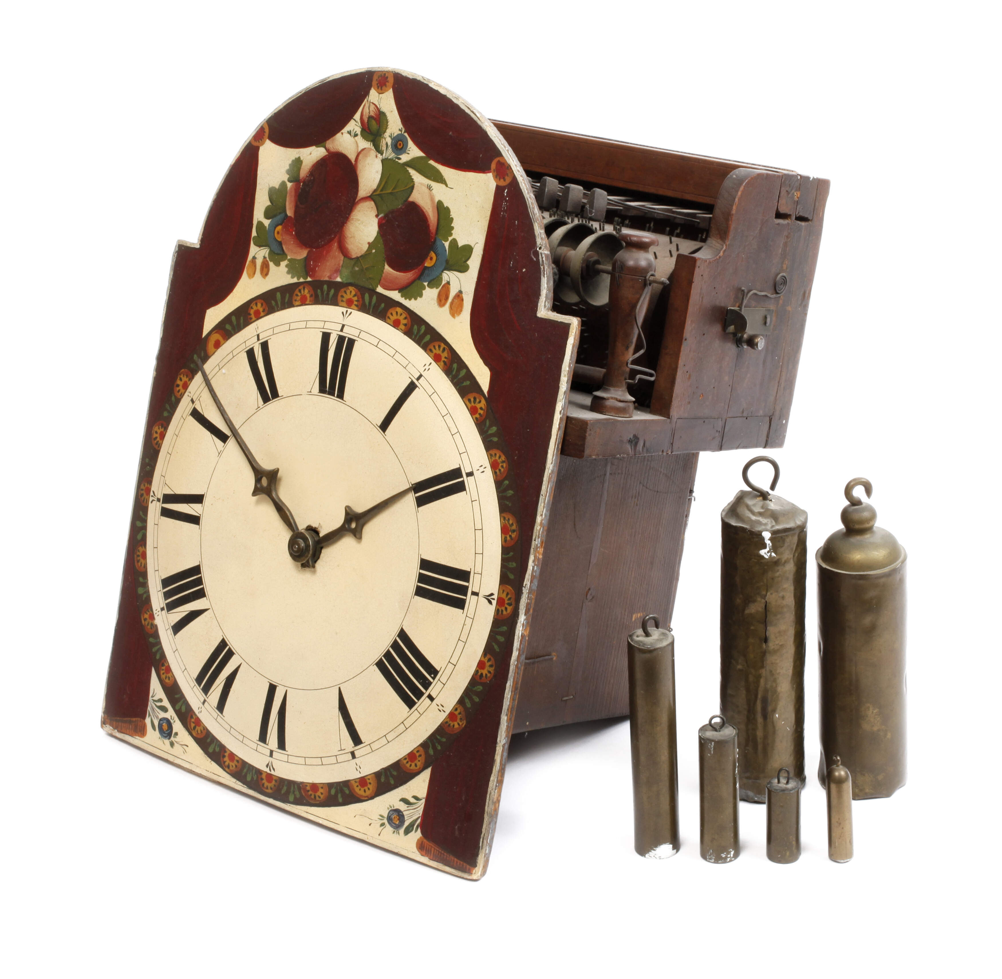 Seltene Schwarzwälder Lackschilderuhr mit Carillon