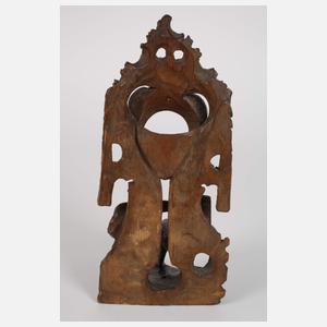 Geschnitzter Uhrenständer mit Chronos