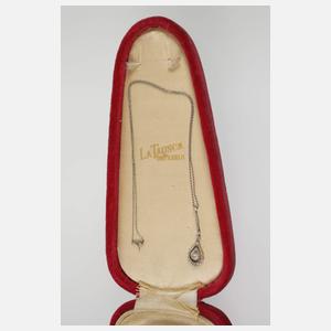 Art déco-Collier mit Diamanttropfen