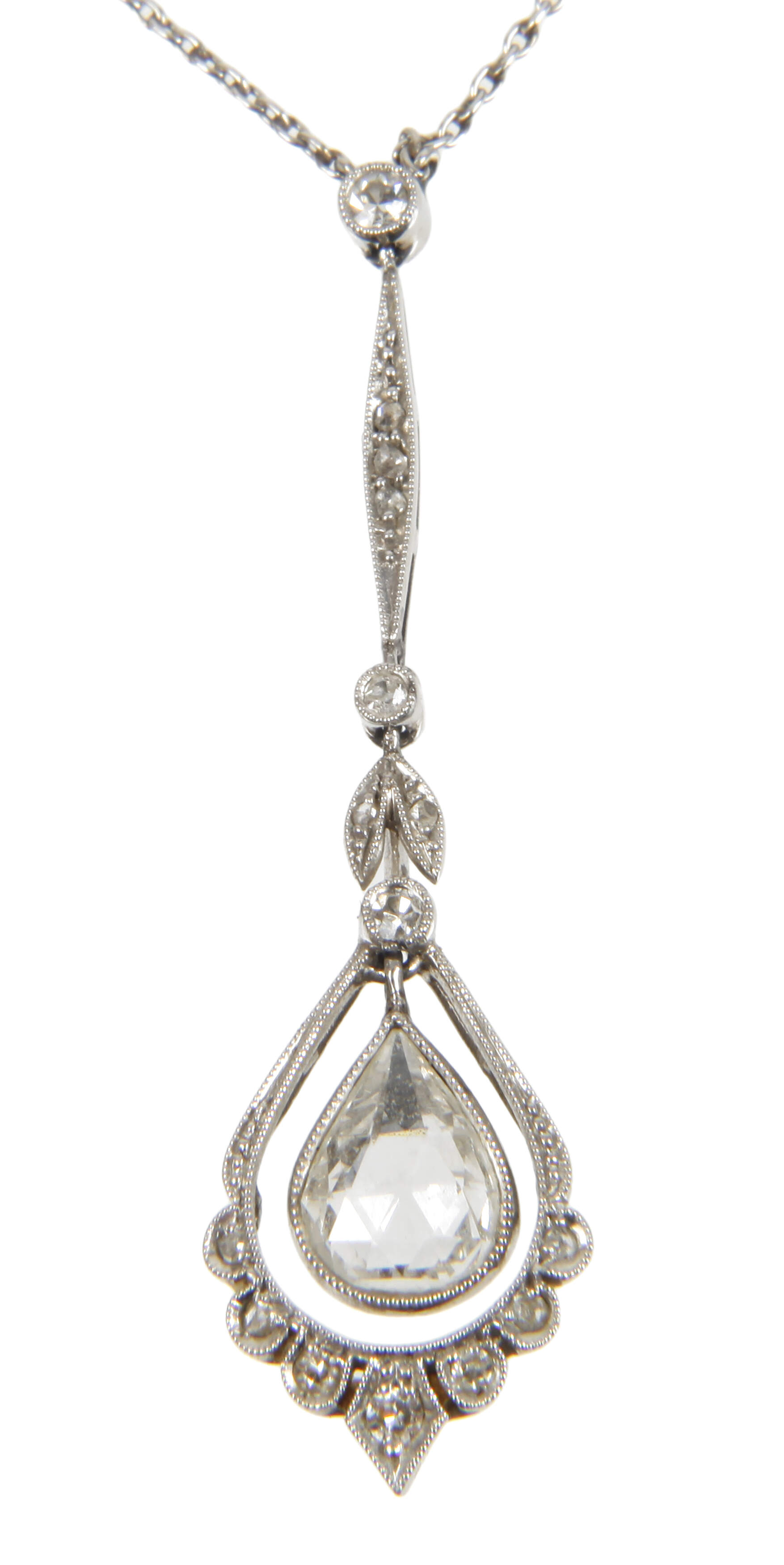 Art déco-Collier mit Diamanttropfen