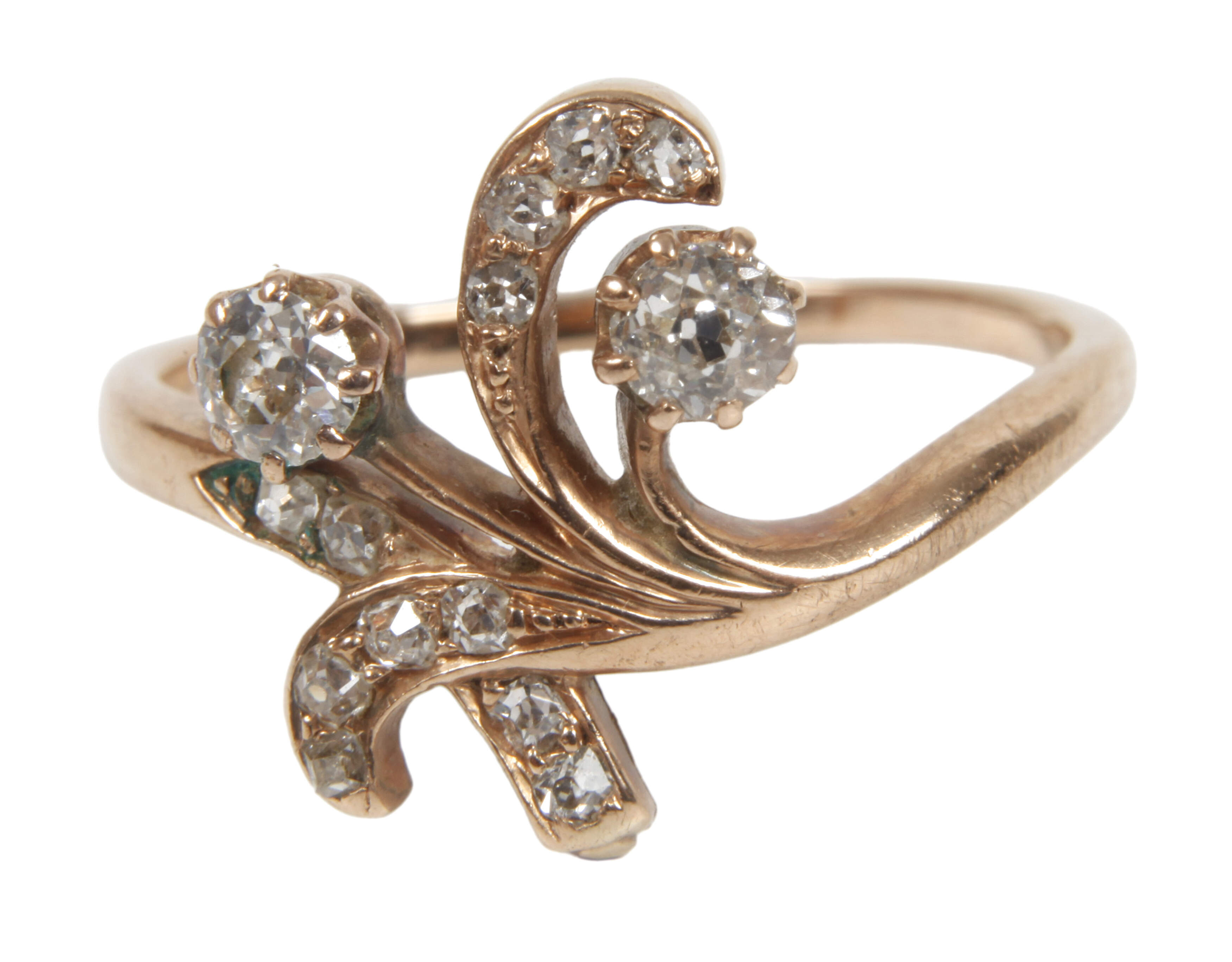 Jugendstilring mit Diamantbesatz